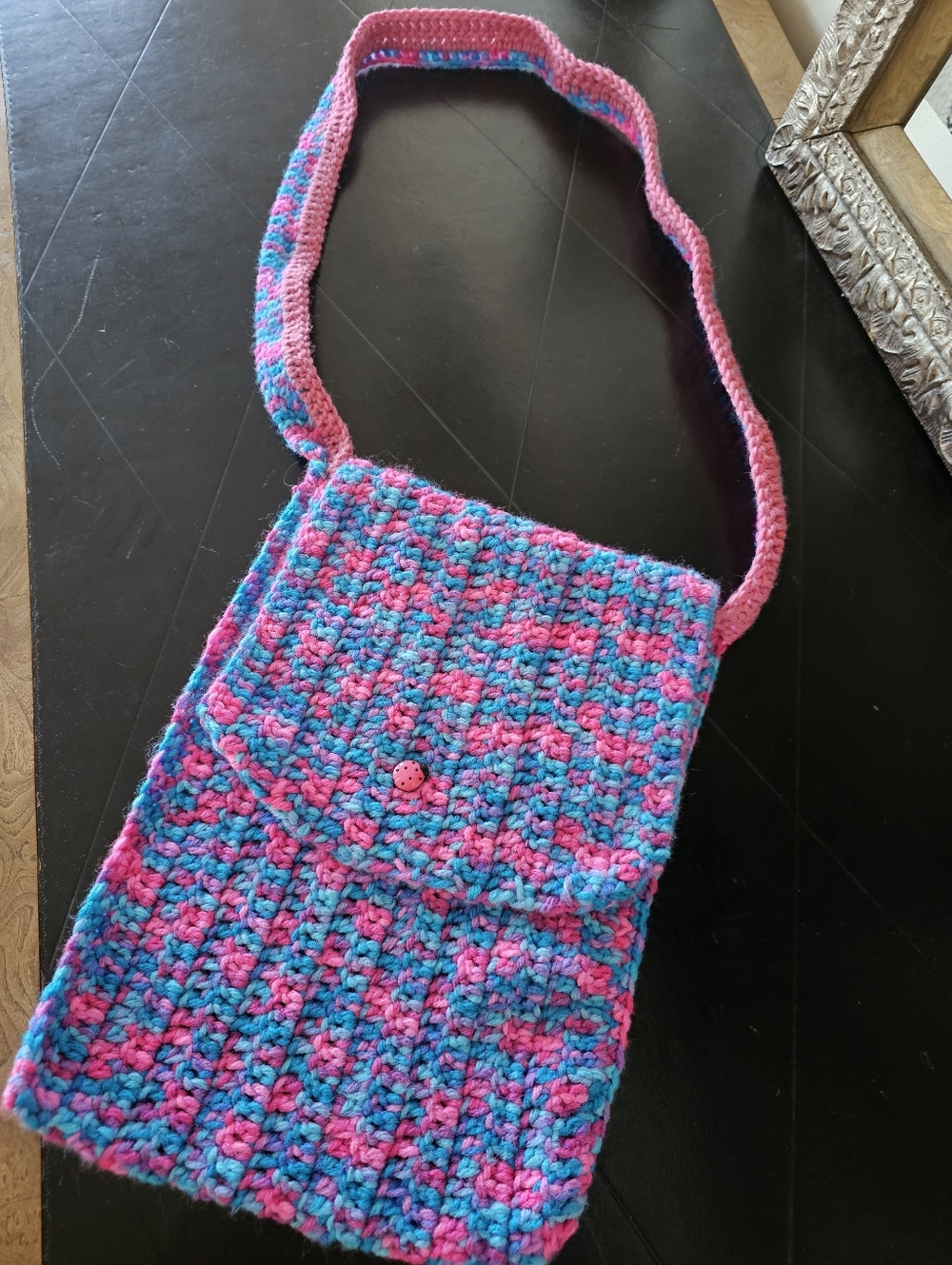 Handmade Crochet Flap Tote Shoulder Bag